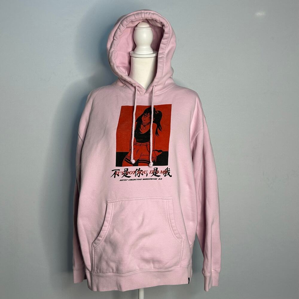 The Artist Collective Pink Anime Girl Hoodie It’s Not You It’s Me Pullover large